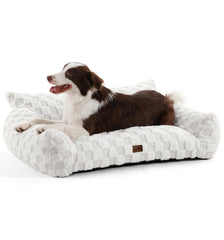 MADE 4 PETS dog couch bed front view highlights supportive foam and plush padding