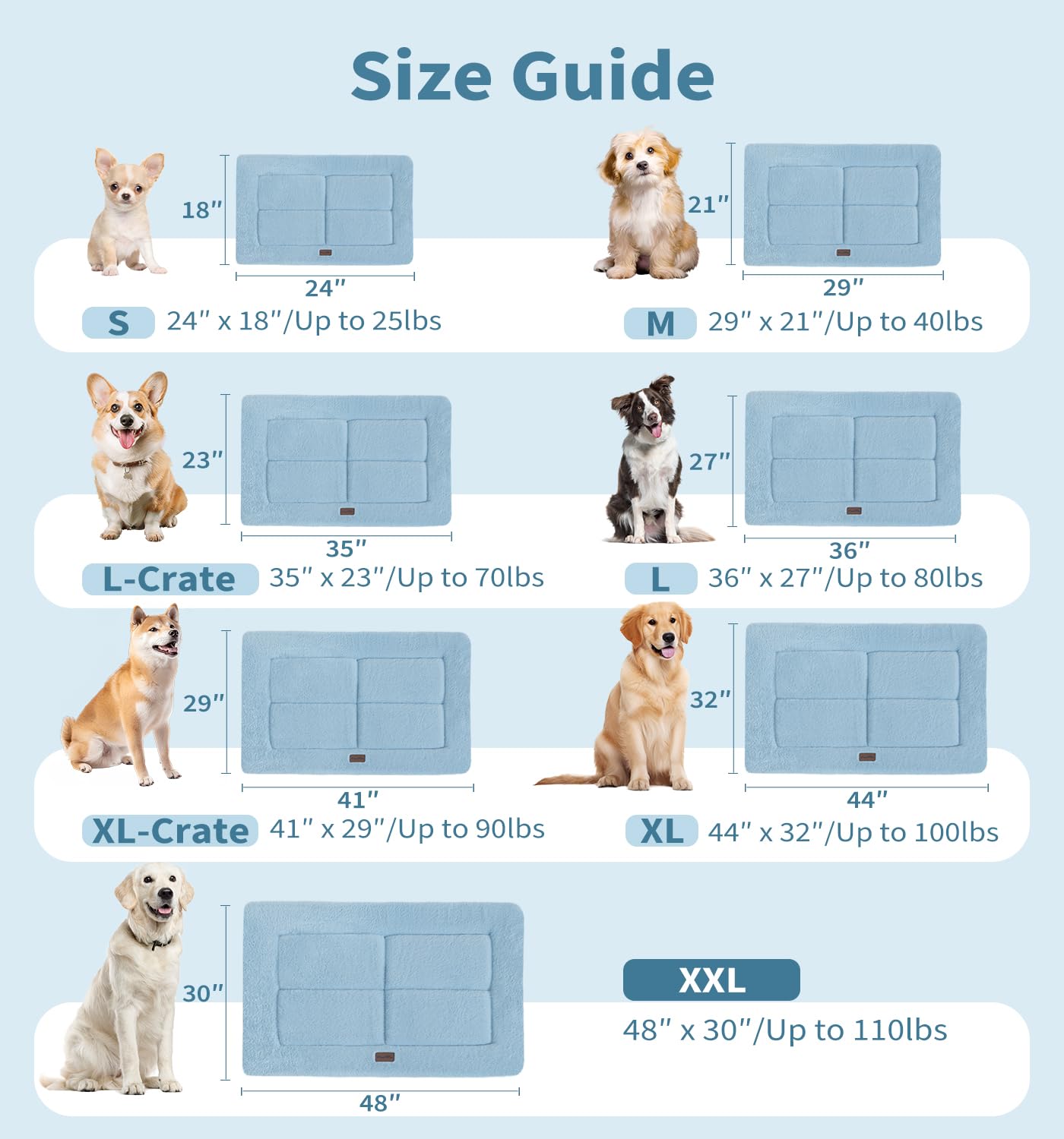 MADE 4 PETS ultra-soft fur layer cushions pets for calm crate time.