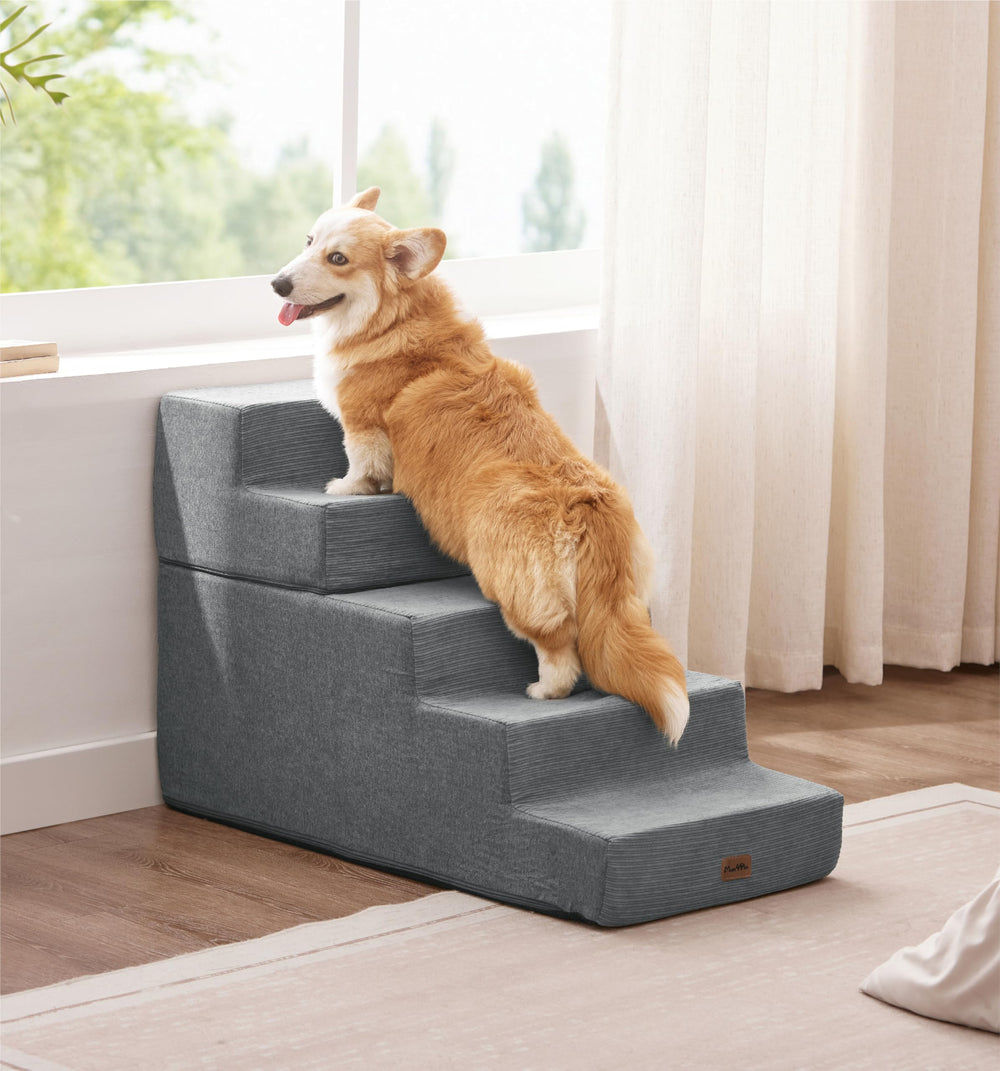 Made4Pets dog stairs gray packaging image showing compact storage.