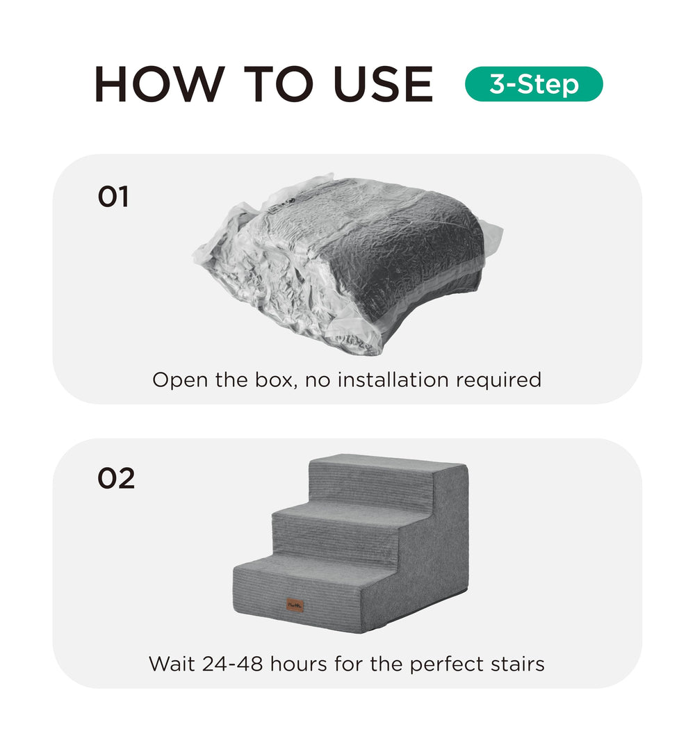 Made4Pets dog stairs grey-compact-storage demonstrates space-saving design