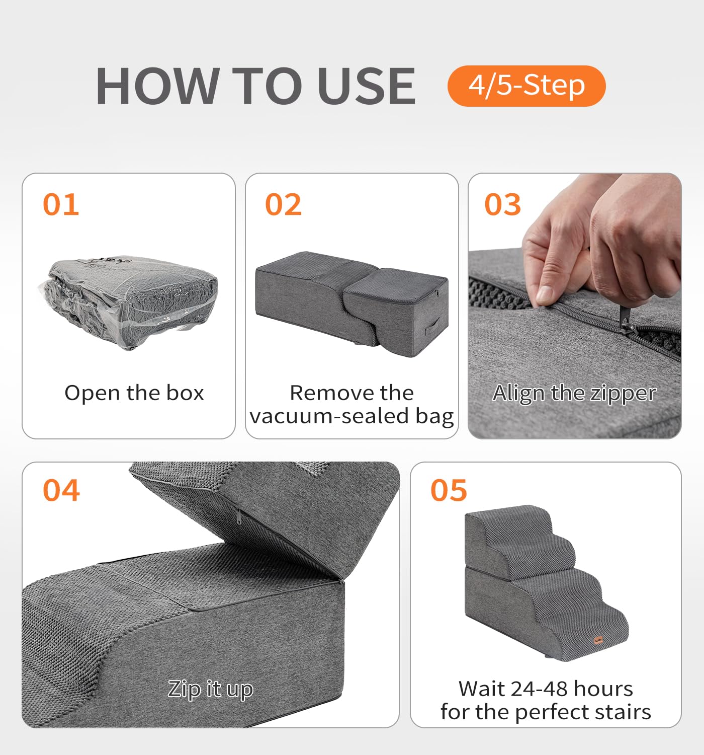 MADE 4 PETS grey pet steps package and easy setup