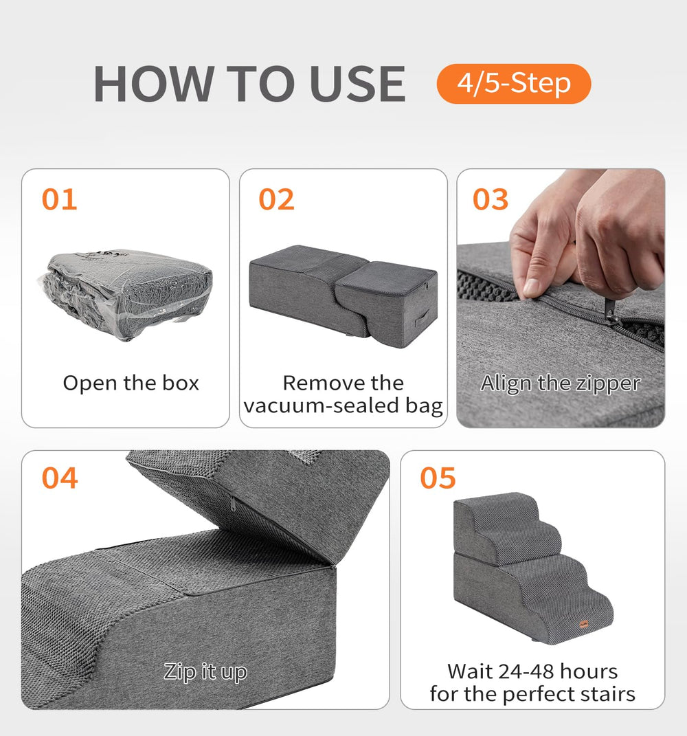 MADE 4 PETS grey pet steps package and easy setup