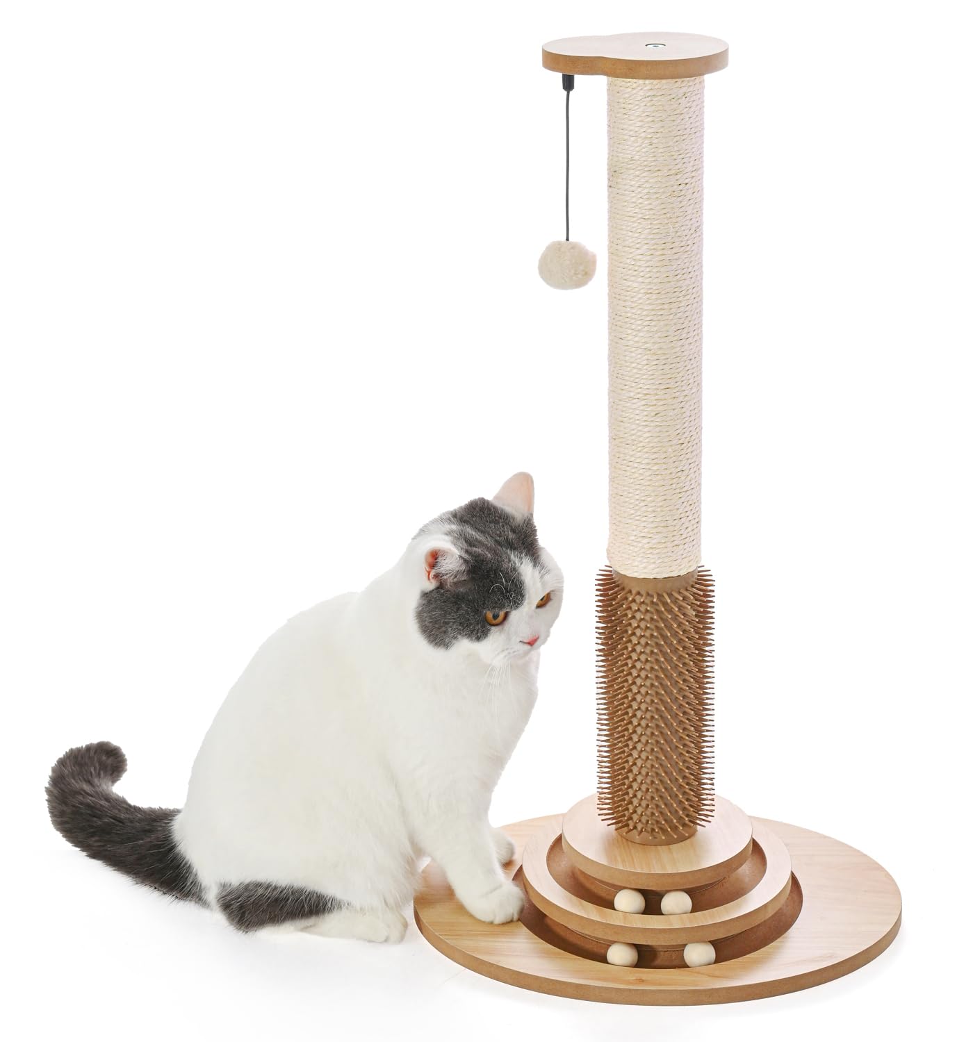 Made4Pets sisal scratching post close-up showing textured surface for claws.