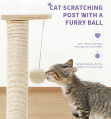 MADE 4 PETS sturdy-wooden-base keeps indoor cat play stable.