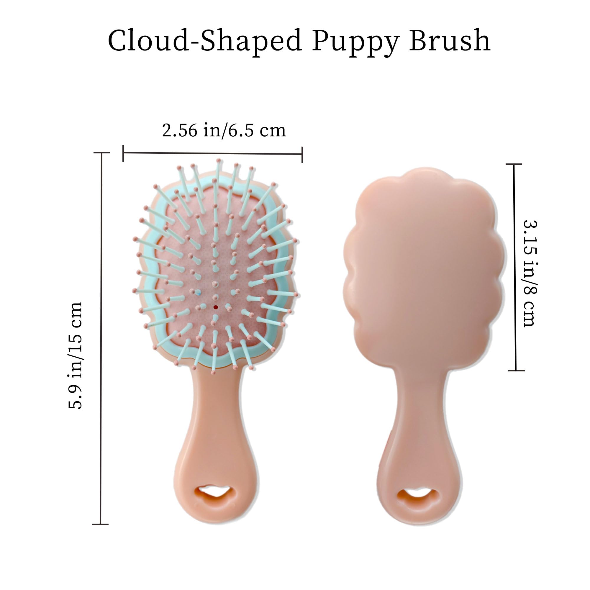 MAEELOU Gentle Cloud Brush palm-sized design for easy grooming on small dogs.