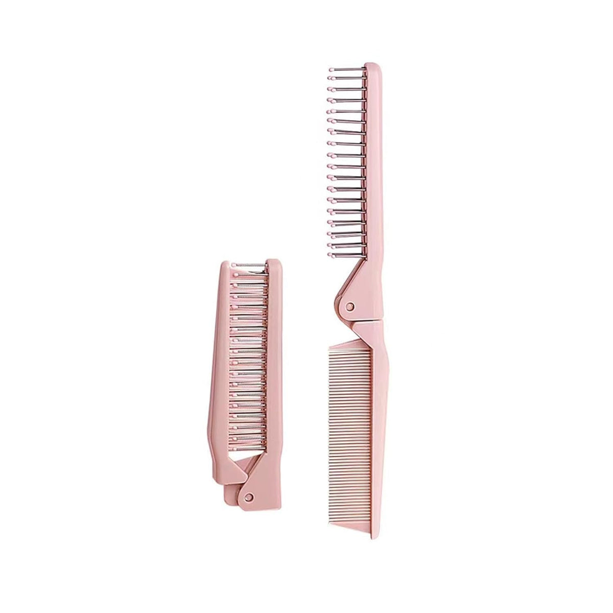 MAEELOU folding small dog grooming brush folded pink for compact travel touch-ups on the go