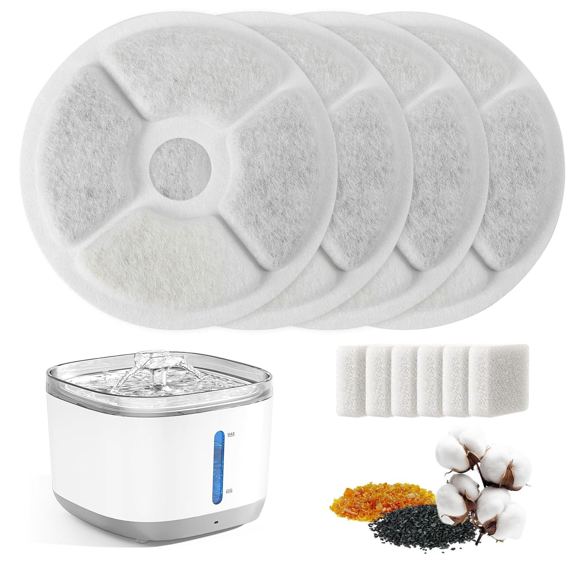 Magetang cat fountain filters pack—ideal-fit for 100oz fountain, easy replacement for fresher water