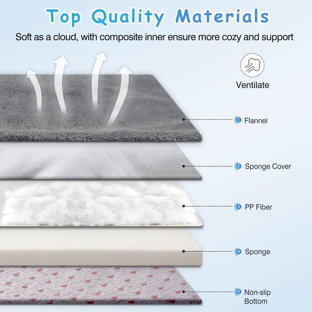 Magic Dog bed anti-slip bottom keeps the bed in place on floors.