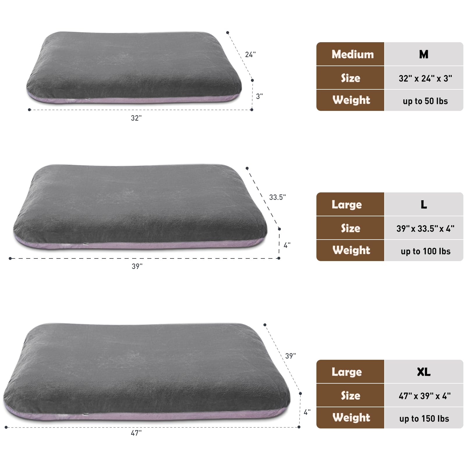 Magic Dog 39x33.5 inch dimensions provide spacious rest for large dogs.