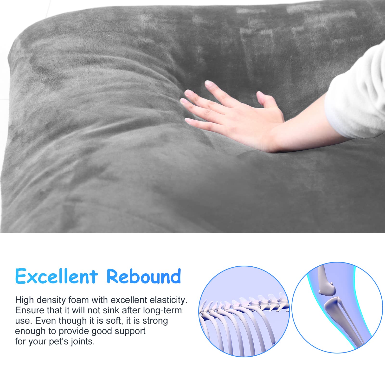 Magic Dog orthopedic foam inside close-up highlights supportive structure for joints.