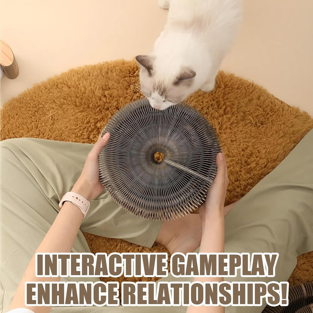 Magic Organ foldable cat scratchboard folded-accordion demonstrates compact storage and easy transport.