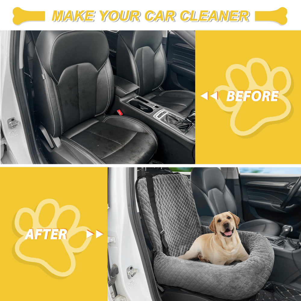 MagicFox dog car seat soft fabric close-up for cozy naps on trips.