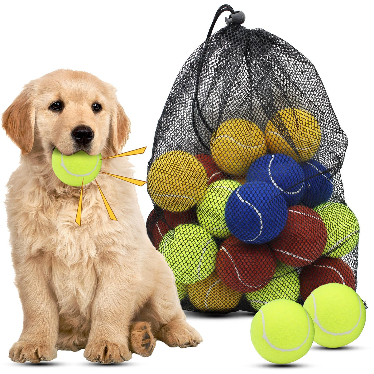 Magicorange dog tennis ball 2.5-inch in vibrant colors for fetch