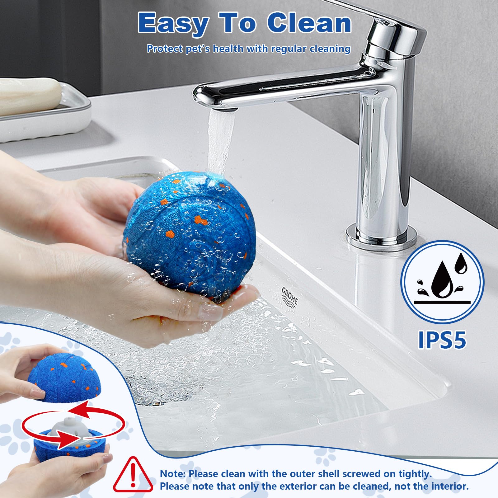 Magicorange interactive dog ball blue-etpu emphasizes durable material and chew-friendly resilience