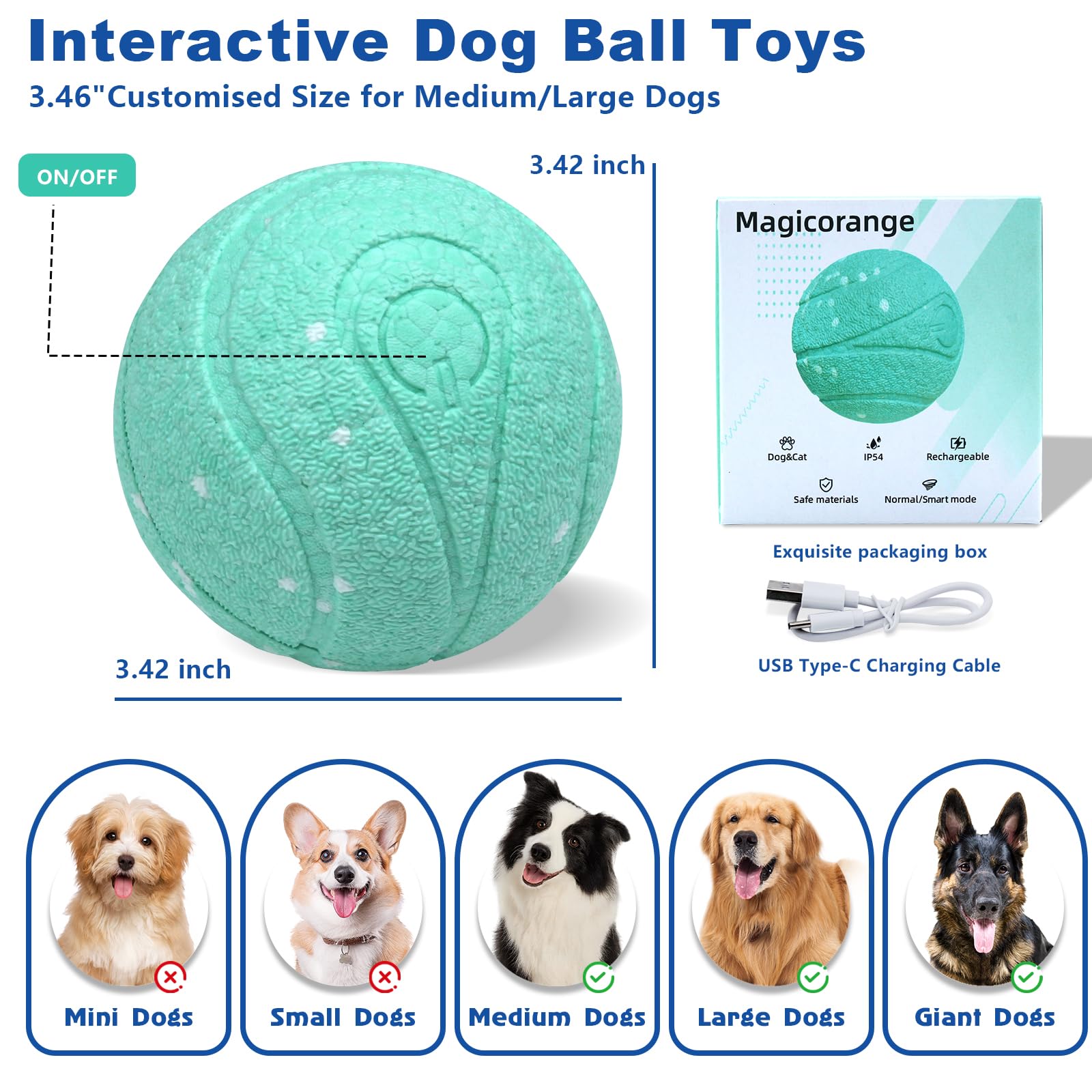 Magicorange lake blue rolling ball in-use outdoor garden scene for supervised play