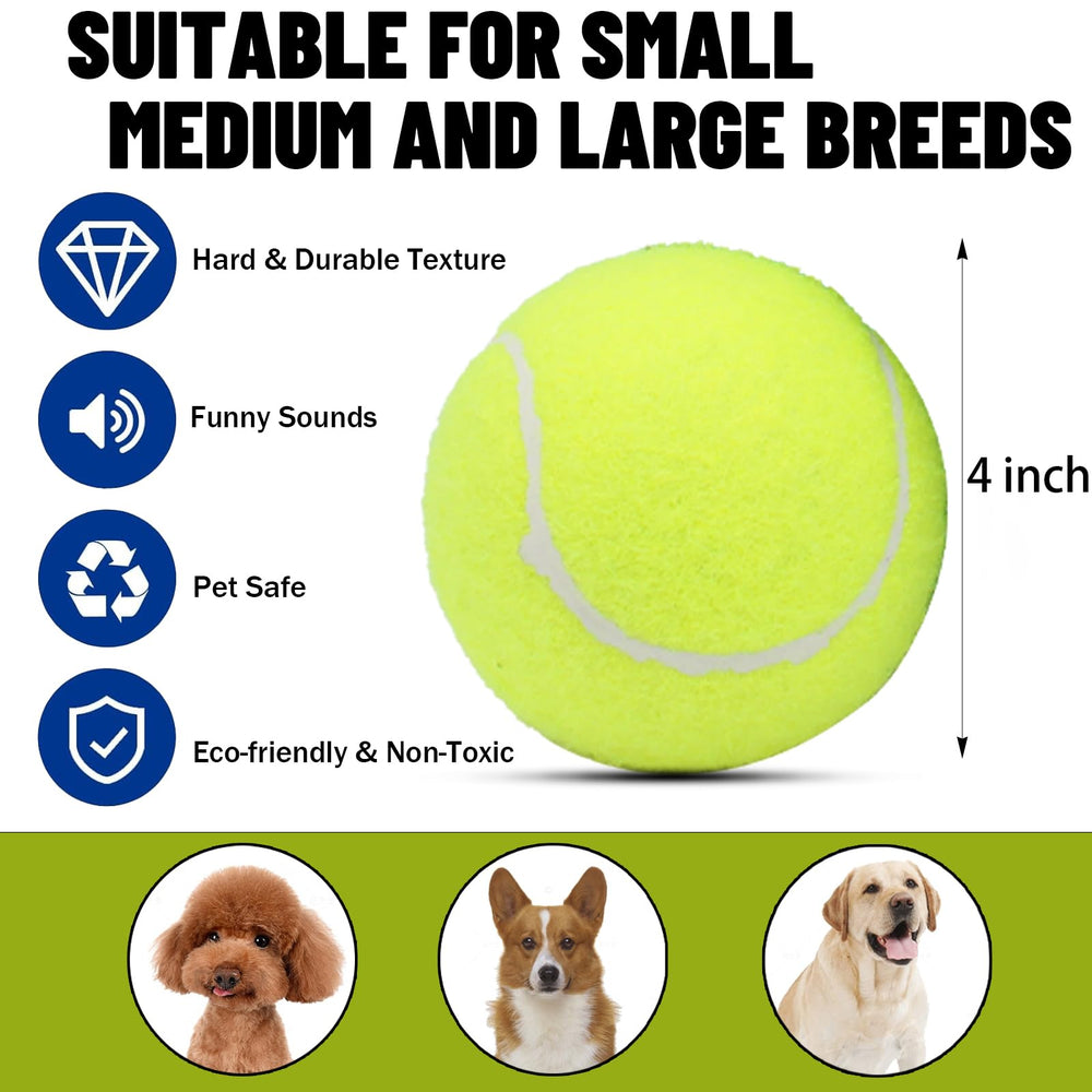 Magicorange squeaky tennis ball dog toy - fetch action in park, boosts play and bonding
