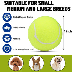 Magicorange squeaky tennis ball dog toy - fetch action in park, boosts play and bonding