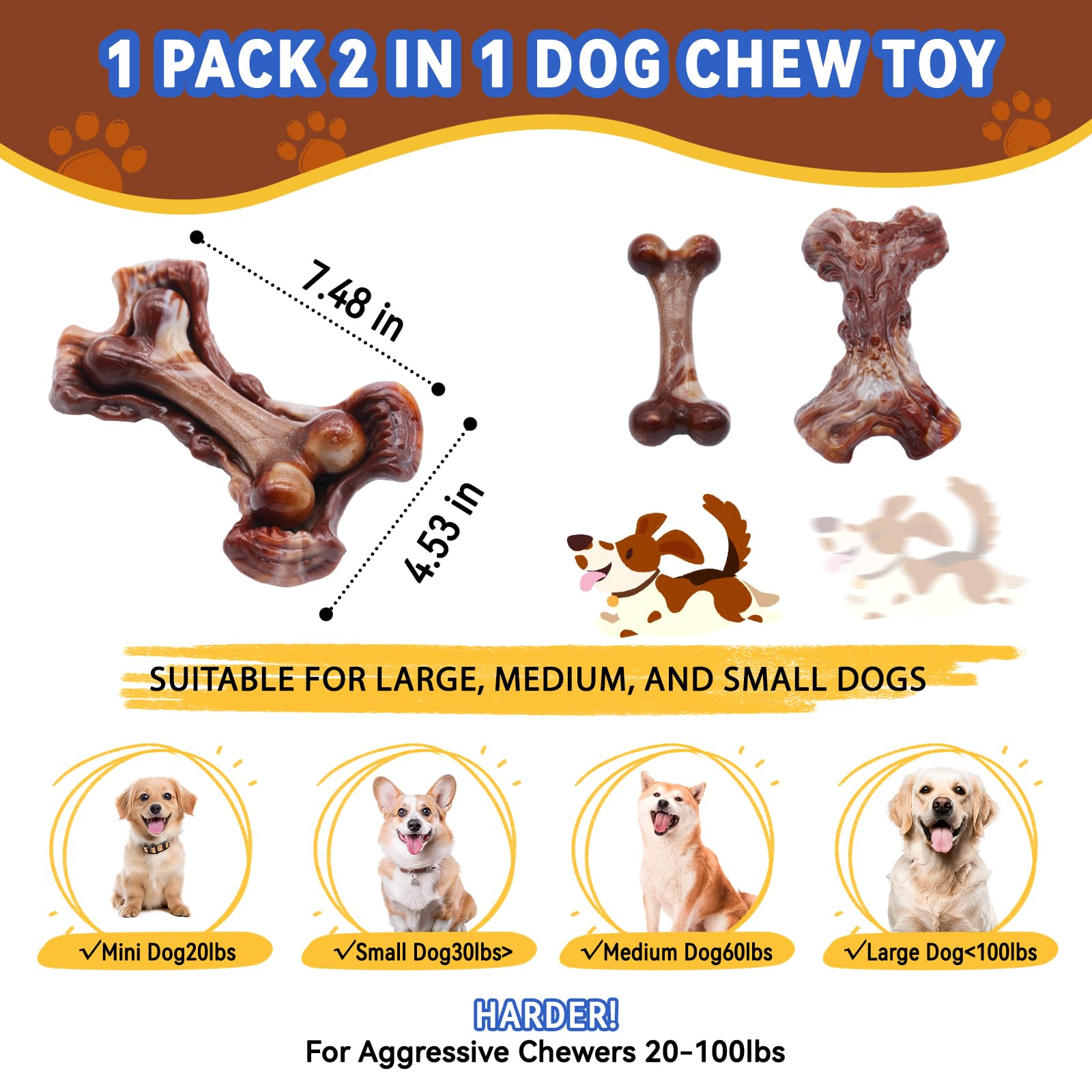 Magicorange Bark-Part design adds dual texture for varied chewing experiences.