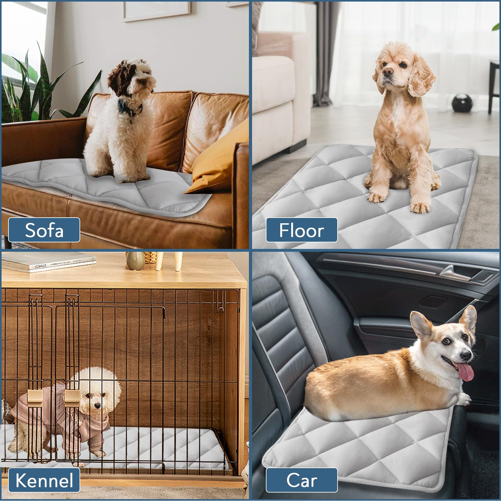 Magik & Kover crate pad soft polyester top provides gentle crate time.
