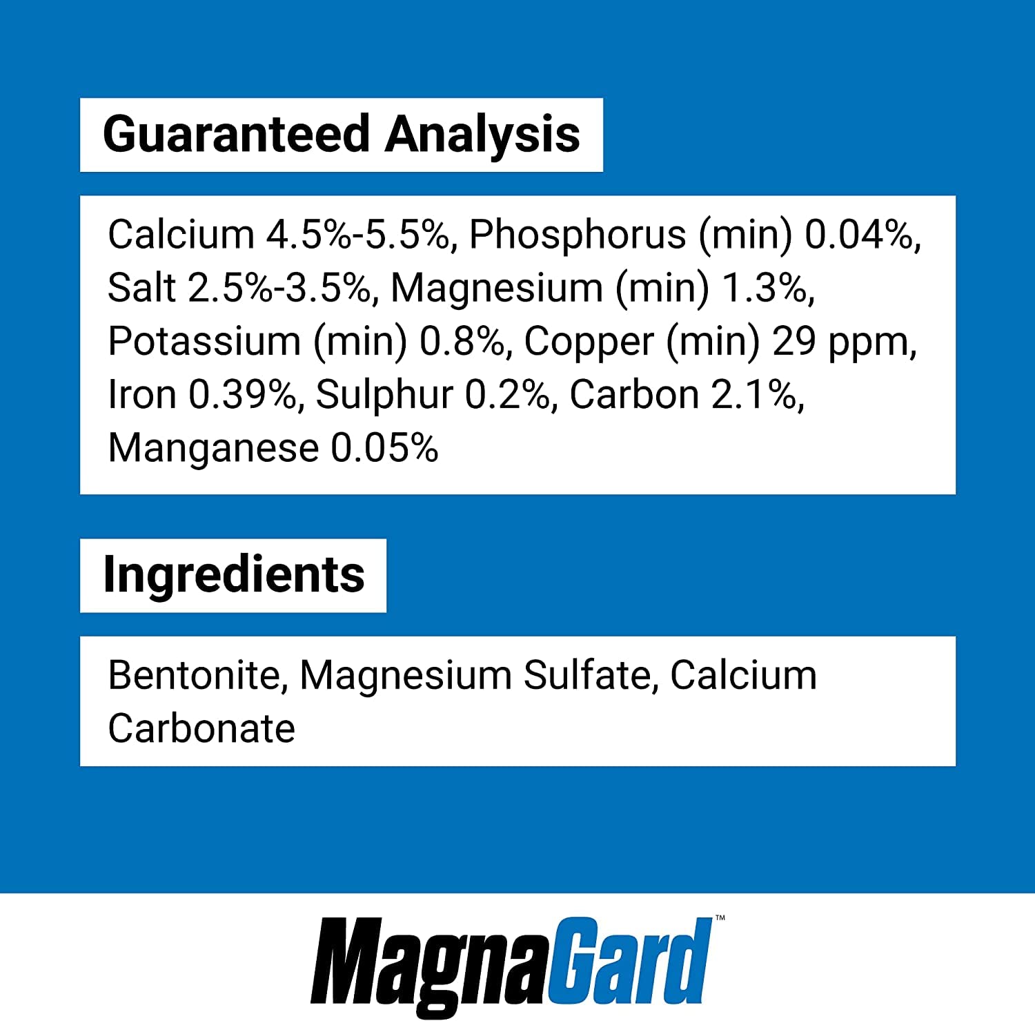MagnaGard 6 lb bag highlights a 45-day supply for horse digestive wellness.