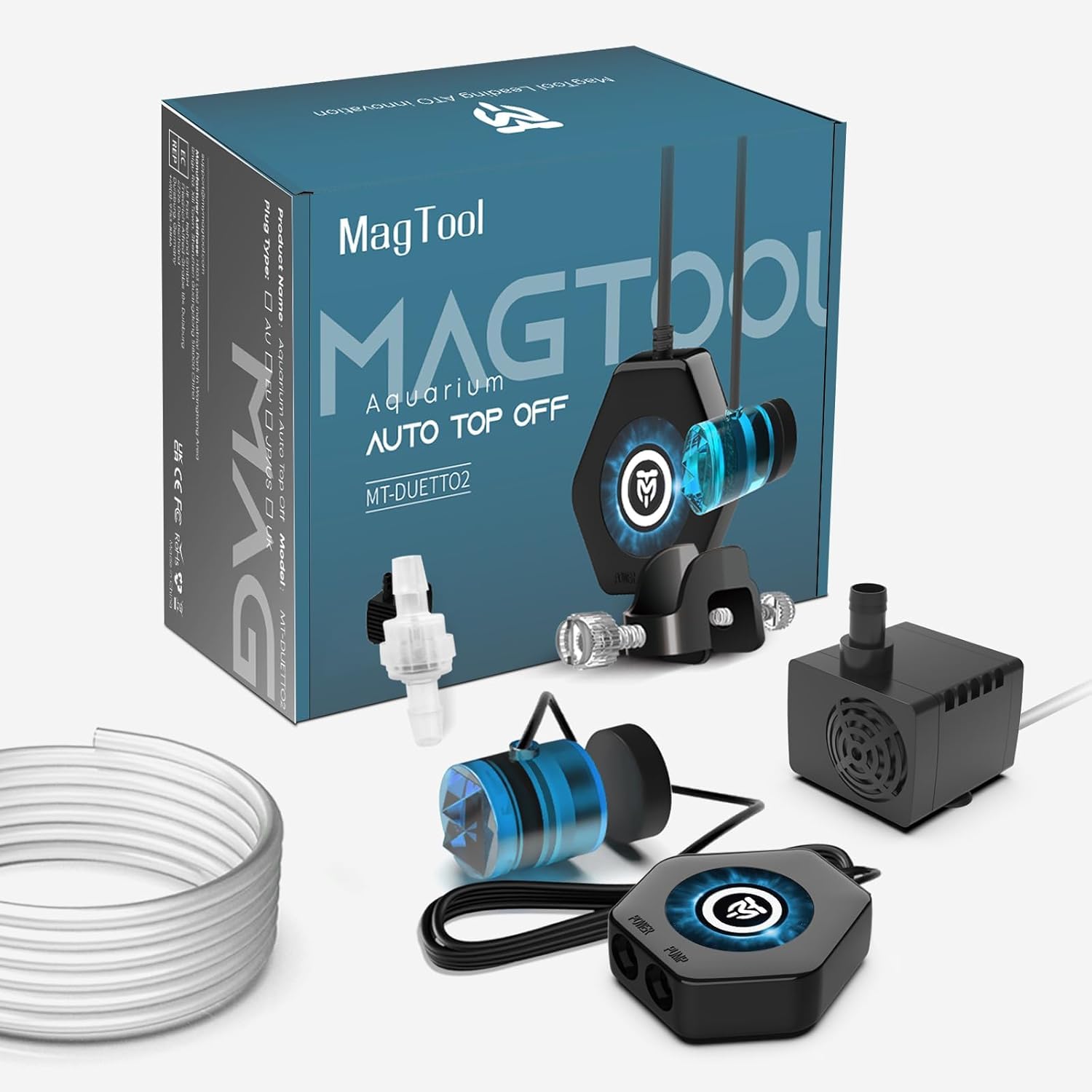 MagTool Duetto dual optical sensors close-up enabling precise water level control.