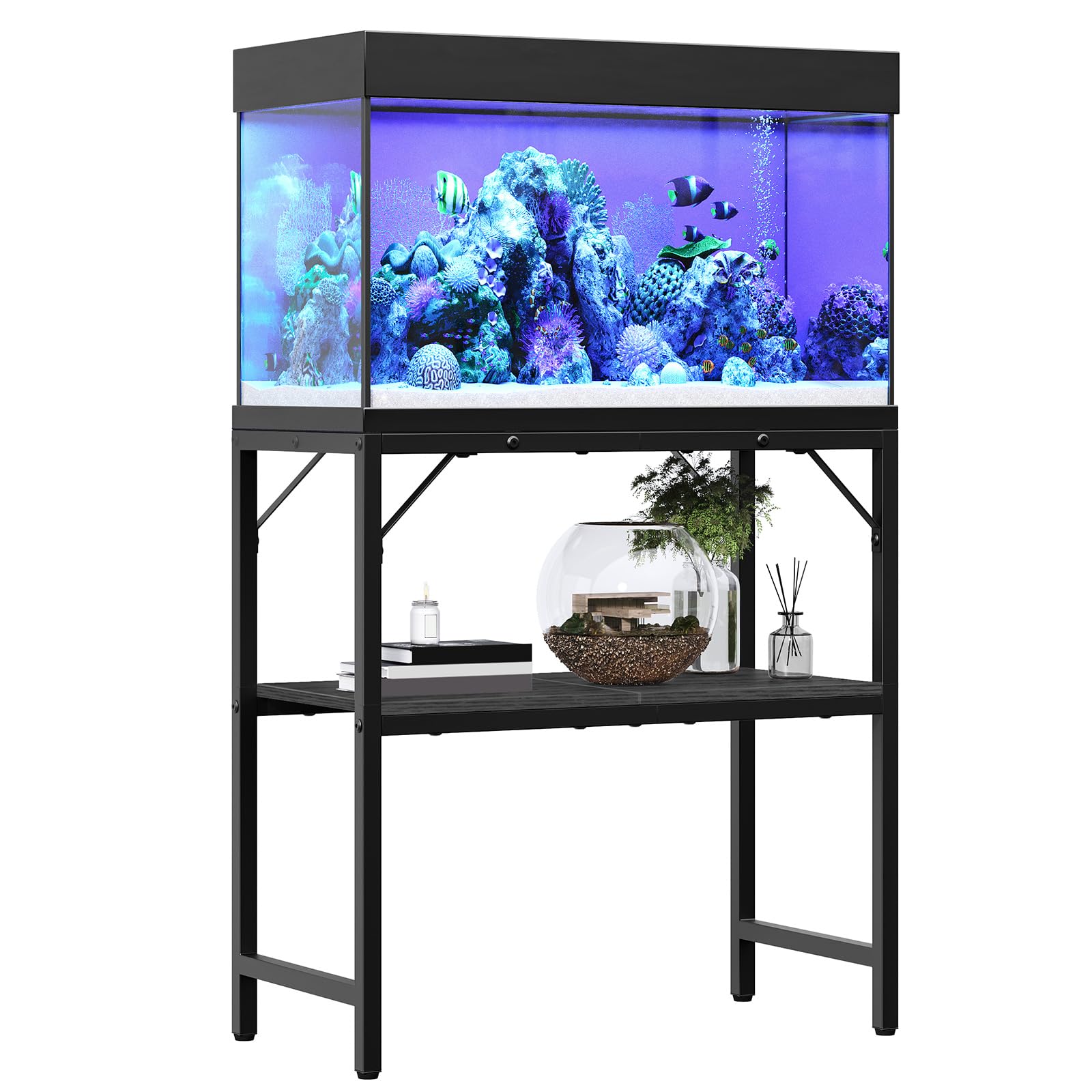 MAHANCRIS 20-gallon stand supports a tank securely.
