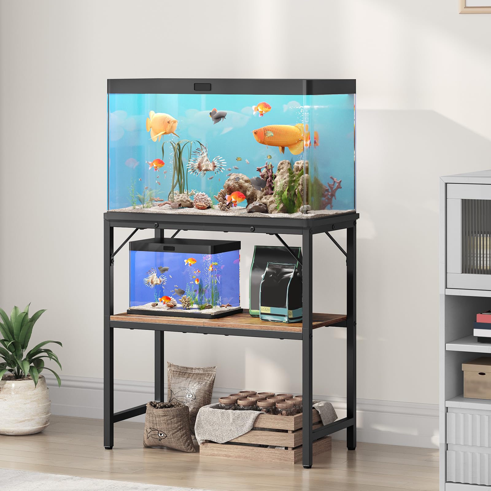 MAHANCRIS 20gal stand middle shelf usable for smaller tanks and tools