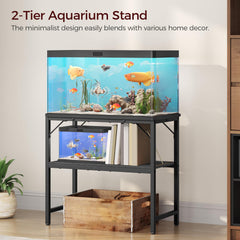 MAHANCRIS 30Gallon Stand front view highlights the two-tier design for organized storage.