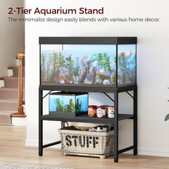 MAHANCRIS 40-50 gallon stand side angle demonstrates strong frame for durability