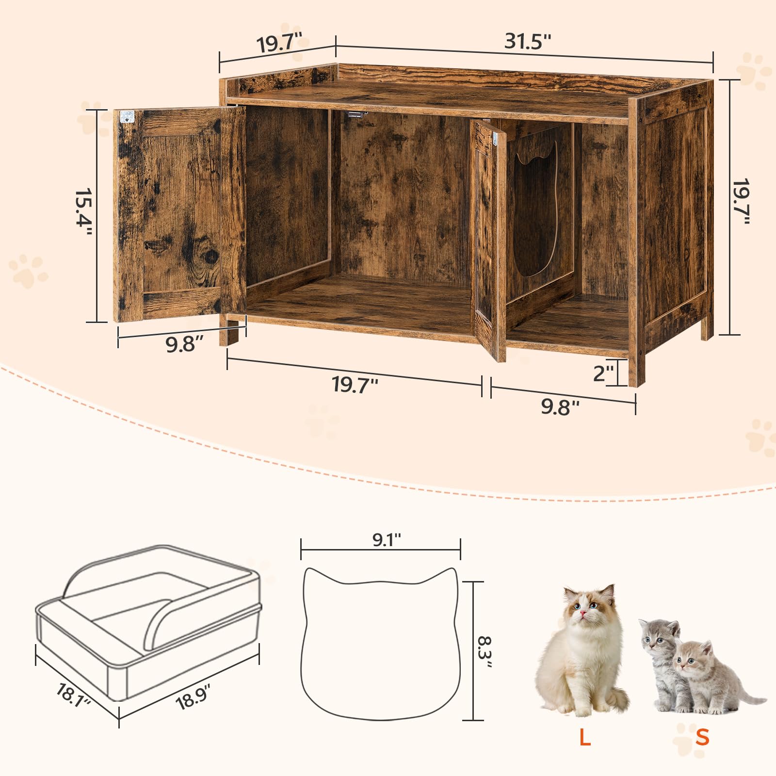 MAHANCRIS enclosure with divider keeps litter and pet areas organized