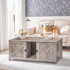 MAHANCRIS litter box enclosure with hidden box reduces litter scatter