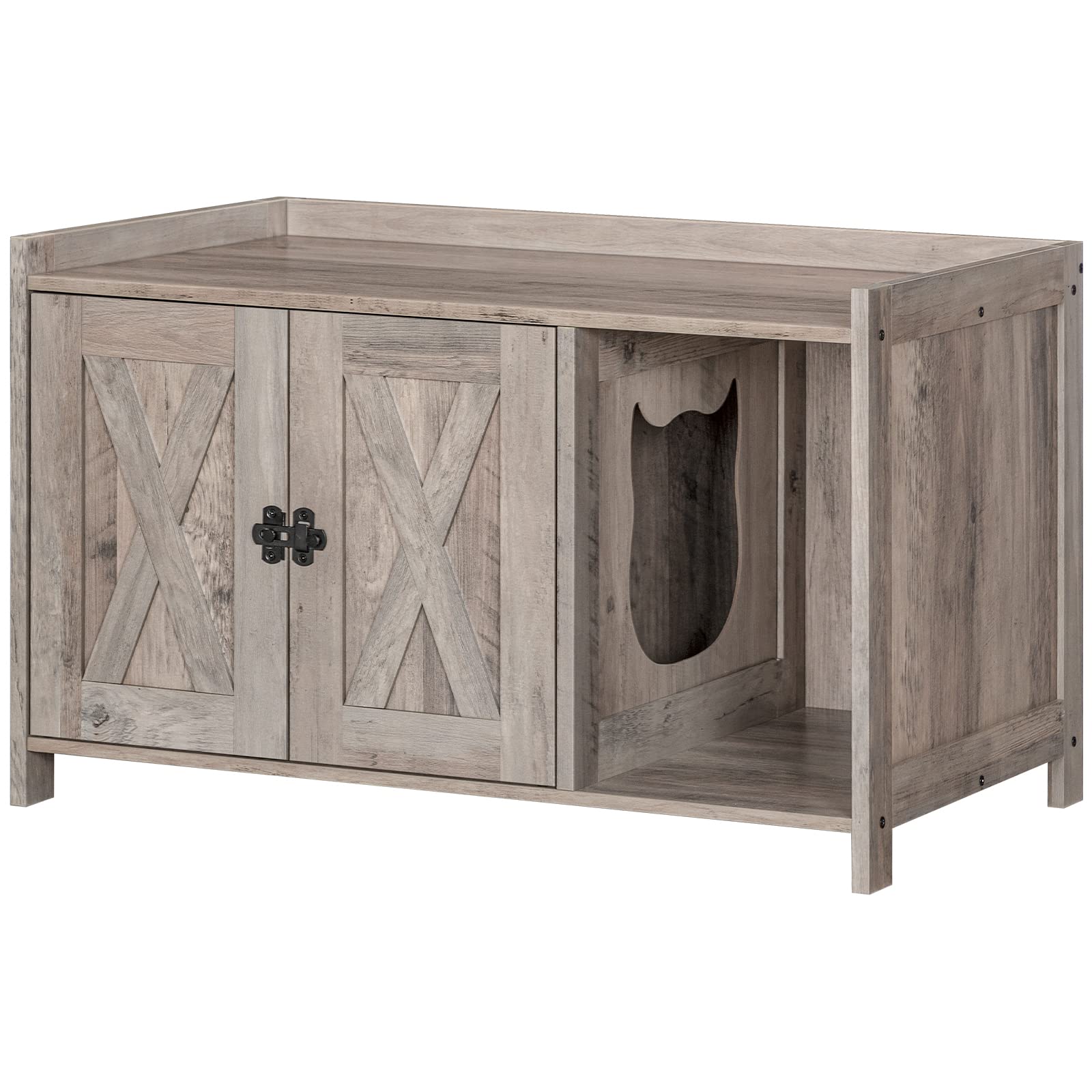 MAHANCRIS cat-litter-box enclosure in a cozy room setup