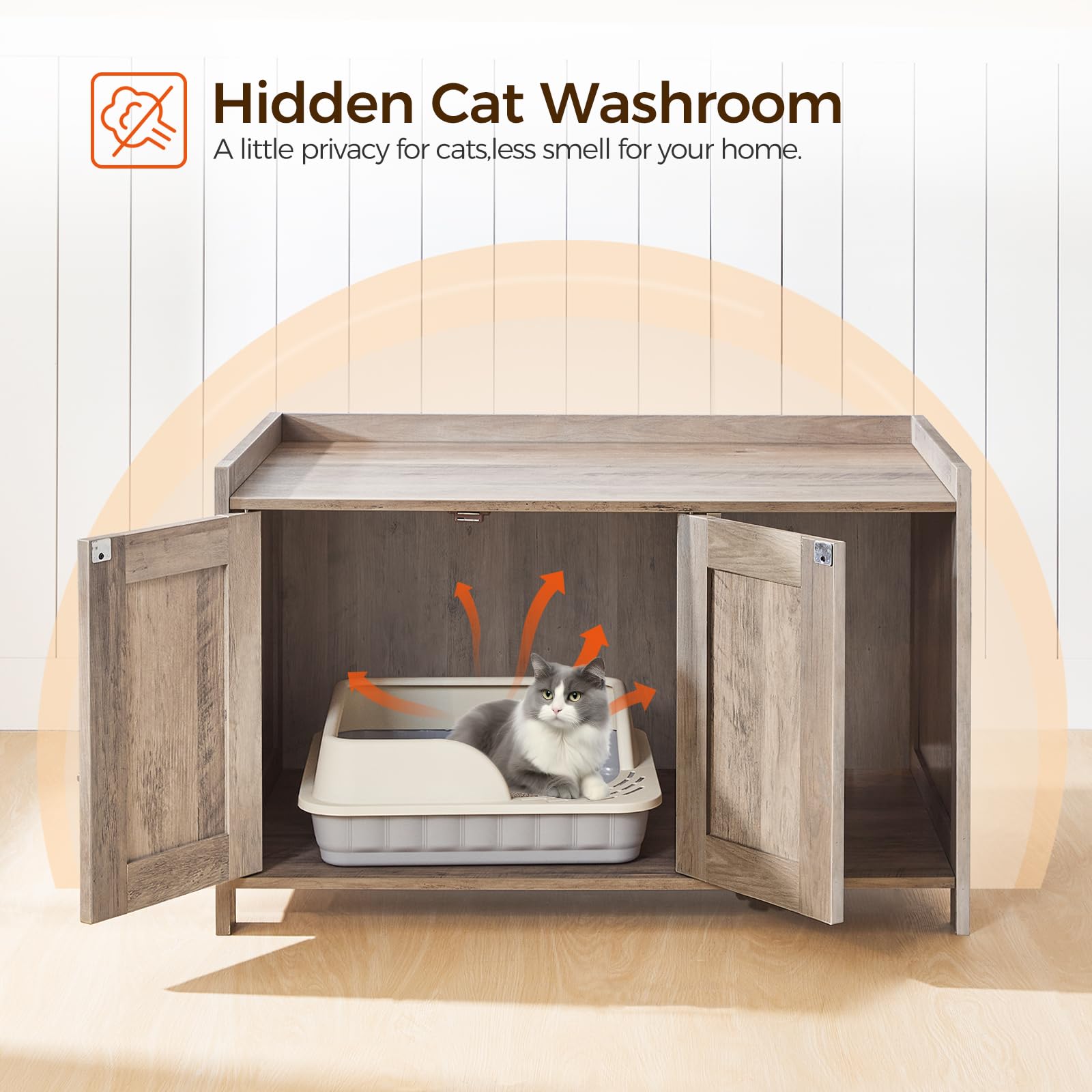 MAHANCRIS cat-litter-box-enclosure ventilation detail showing airflow design
