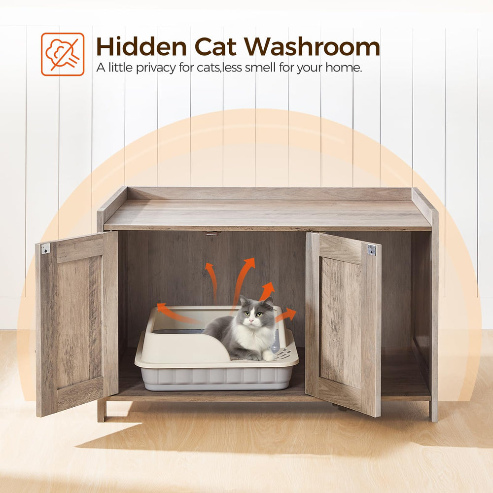MAHANCRIS cat-litter-box-enclosure ventilation detail showing airflow design