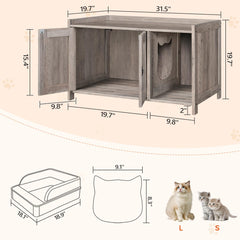 MAHANCRIS cat-washroom-storage-bench top view highlighting multi-use end table