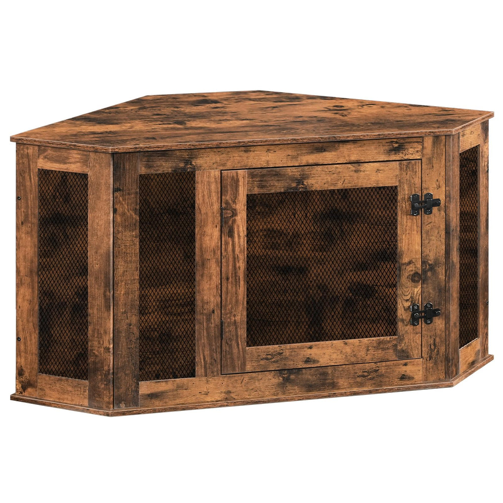 MAHANCRIS Corner Dog Crate assembly view shows easy setup for busy homes.