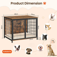 MAHANCRIS dog crate double-doors front view enables easy access and interaction.