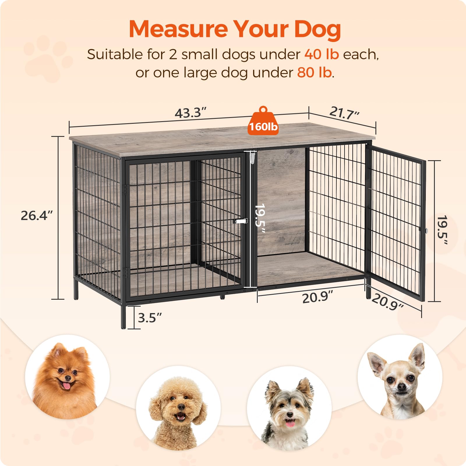 MAHANCRIS dog crate furniture end-table setup doubles as pet home and surface.