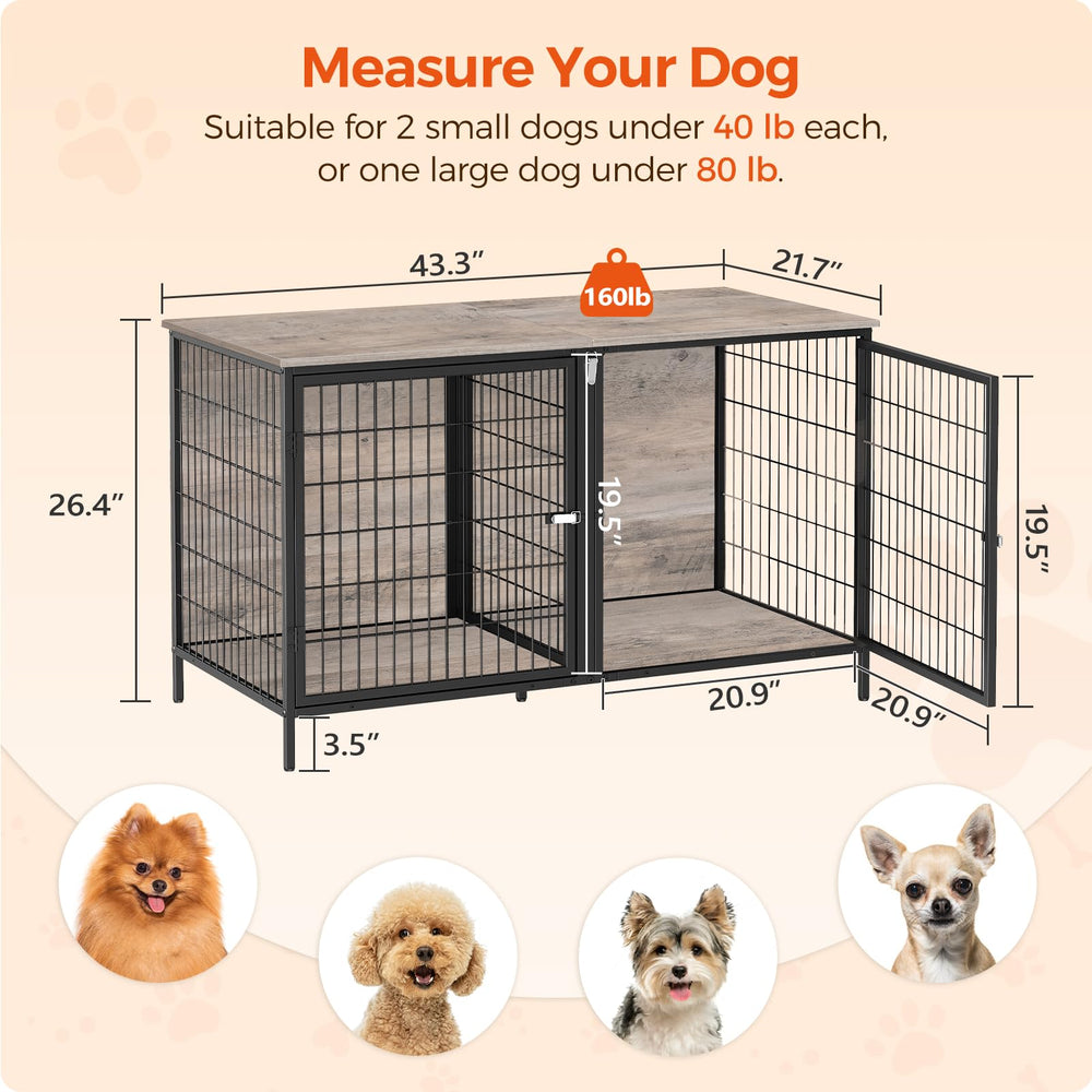 MAHANCRIS dog crate furniture end-table setup doubles as pet home and surface.