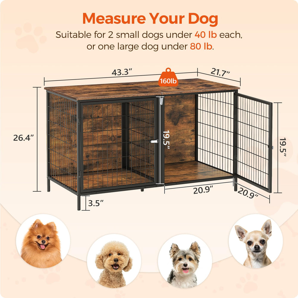 Mahancris crate setup for two small dogs in a spacious interior.