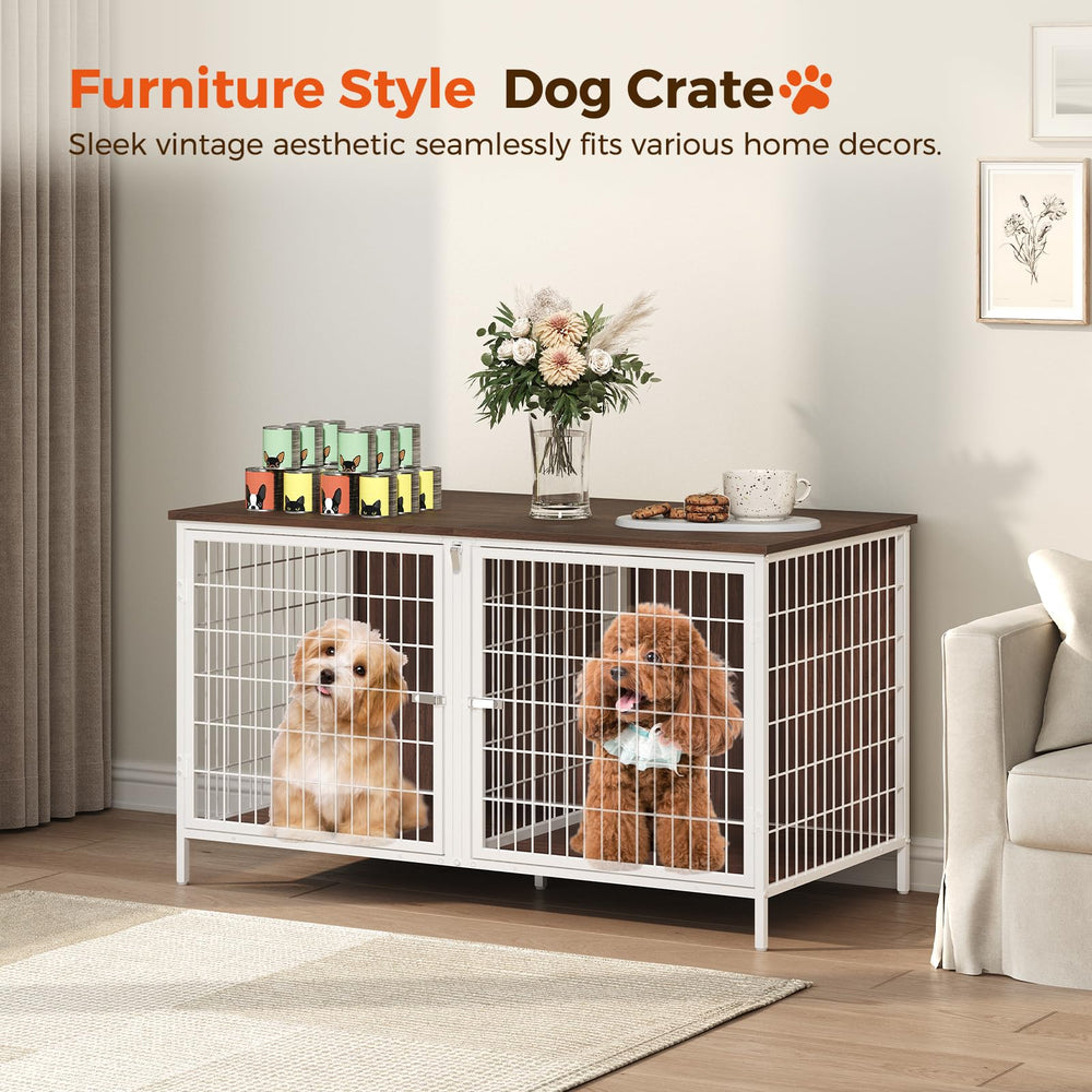 MAHANCRIS crate with divider removed showing expanded space for larger dogs.