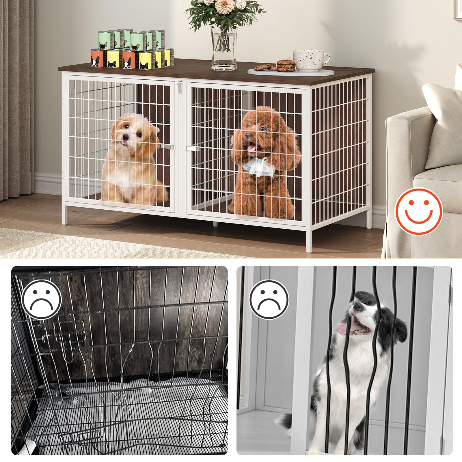 MAHANCRIS crate with open shelf offers convenient storage beneath.