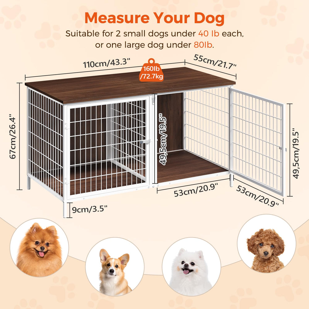 MAHANCRIS dog crate top panel highlights heavy-duty construction and capacity.