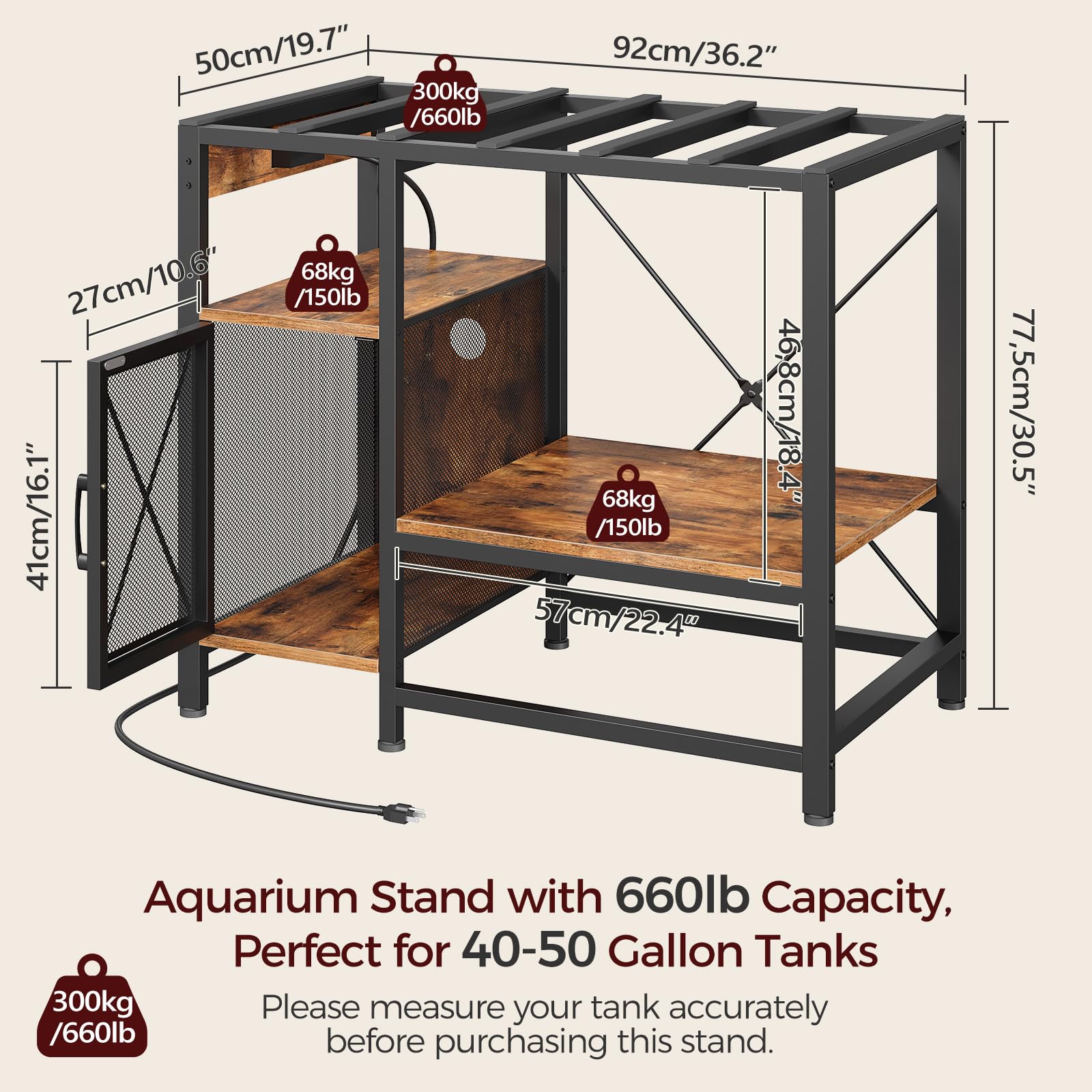 MAHANCRIS FTHR50E01 power outlets powering aquarium lights and equipment