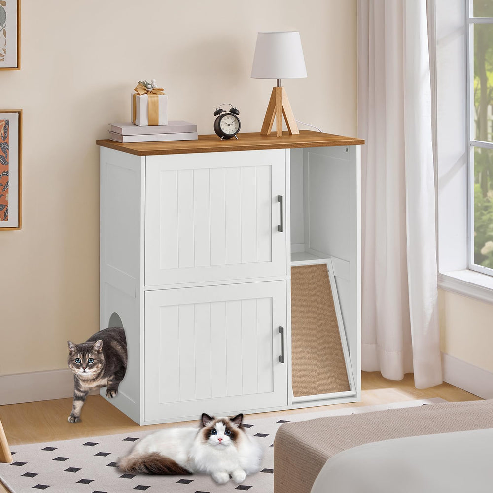 MAHANCRIS enclosure measures 31.5 L x 19.7 W x 35.4 H for two litter boxes