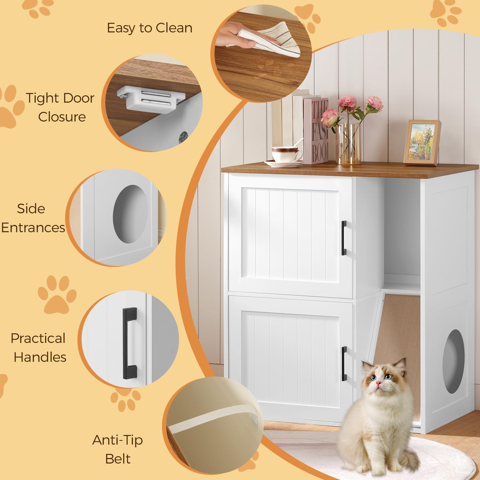 MAHANCRIS enclosure features sloping ramp and scratching mat for indoor use