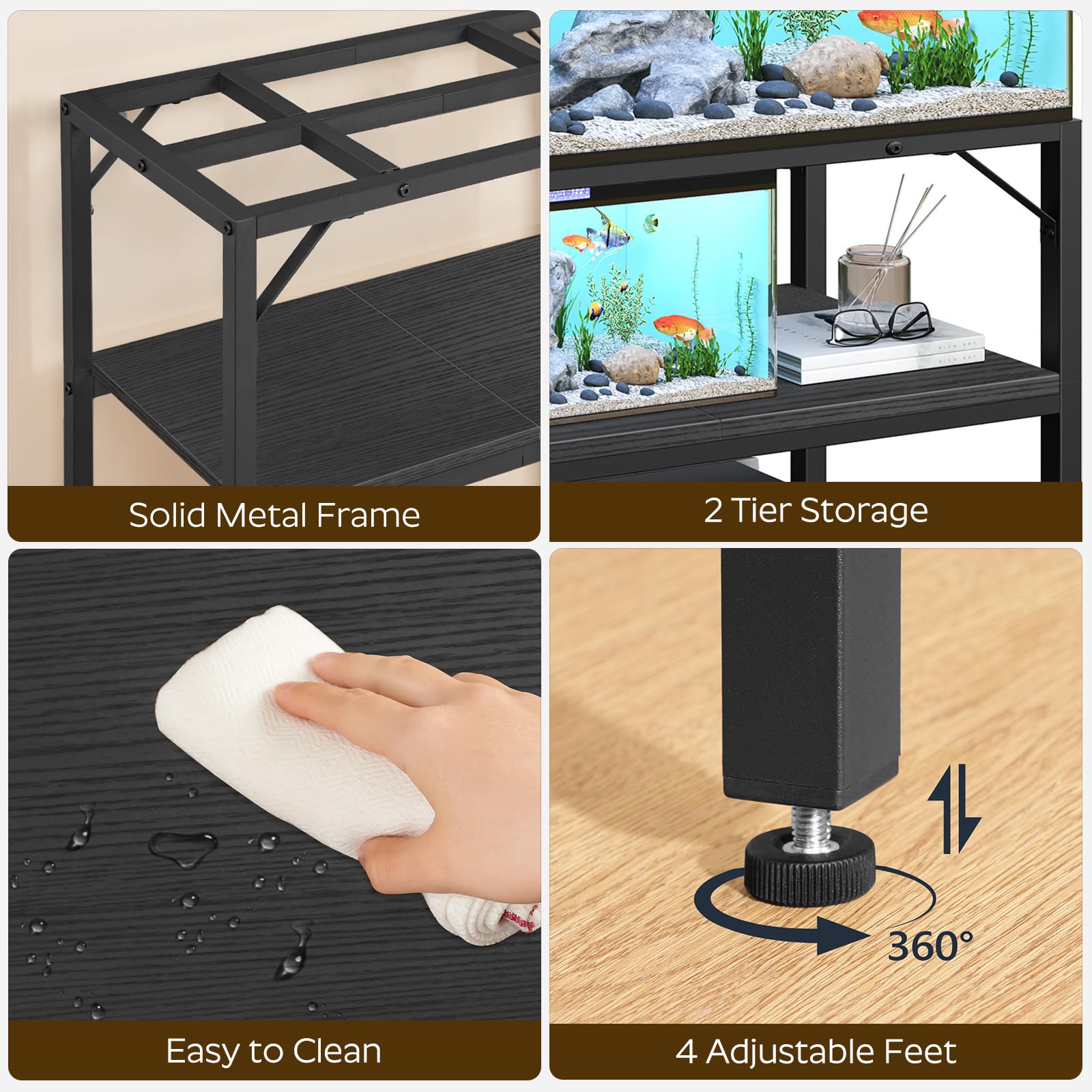 MAHANCRIS stand shown in living room blends with home decor