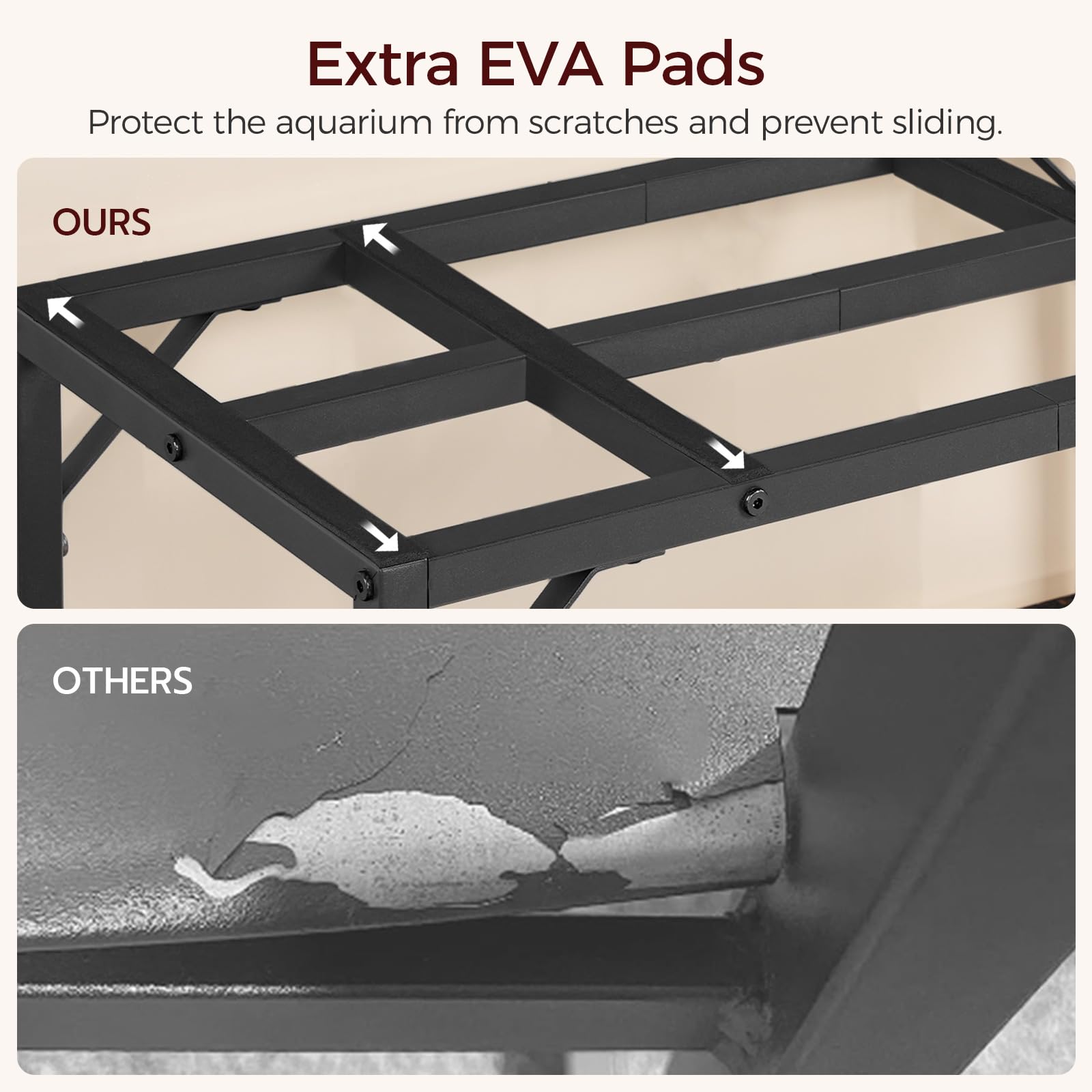 MAHANCRIS Stand side profile highlights slim footprint for space-saving placement.