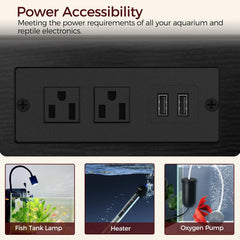 MAHANCRIS tank stand power ports support lights and filters for efficient maintenance.