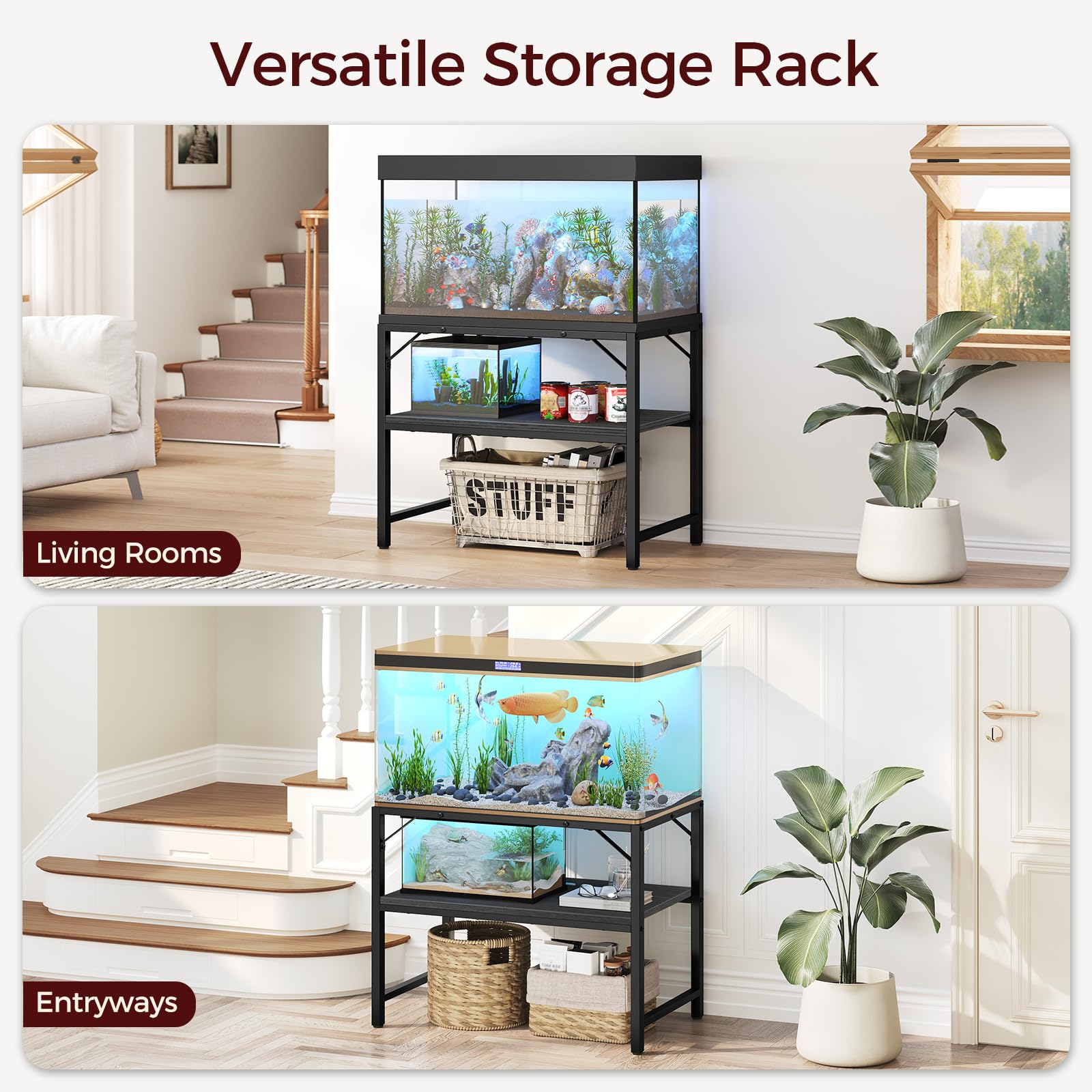 MAHANCRIS two-tier storage shelves organize equipment and supplies efficiently